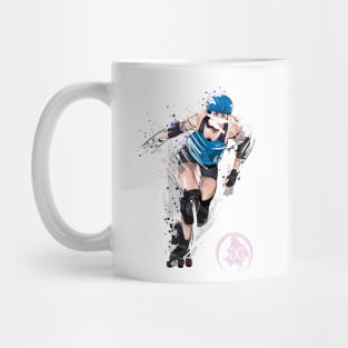 Roller Derby Girl Sports Illustration Mug